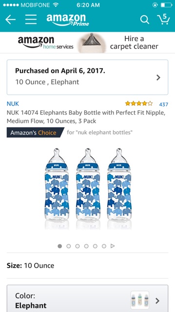 Bình sữa NUK cổ rộng 300ml