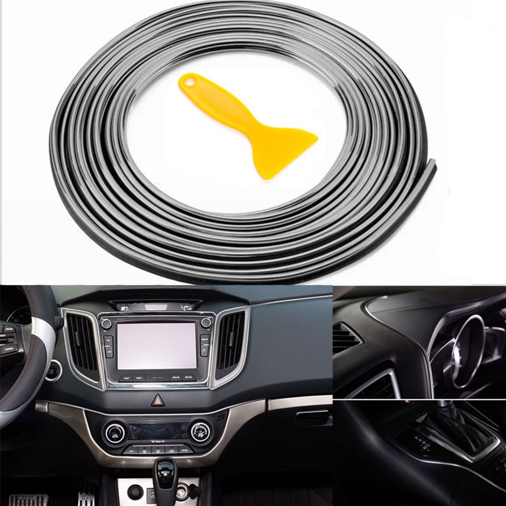 5M Nẹp Viền Trang Trí Nội Thất Ô Tô Xe Hơi Nẹp viền mạ crom trang trí trang trí rãnh viền nội thất xe hơi cuộn