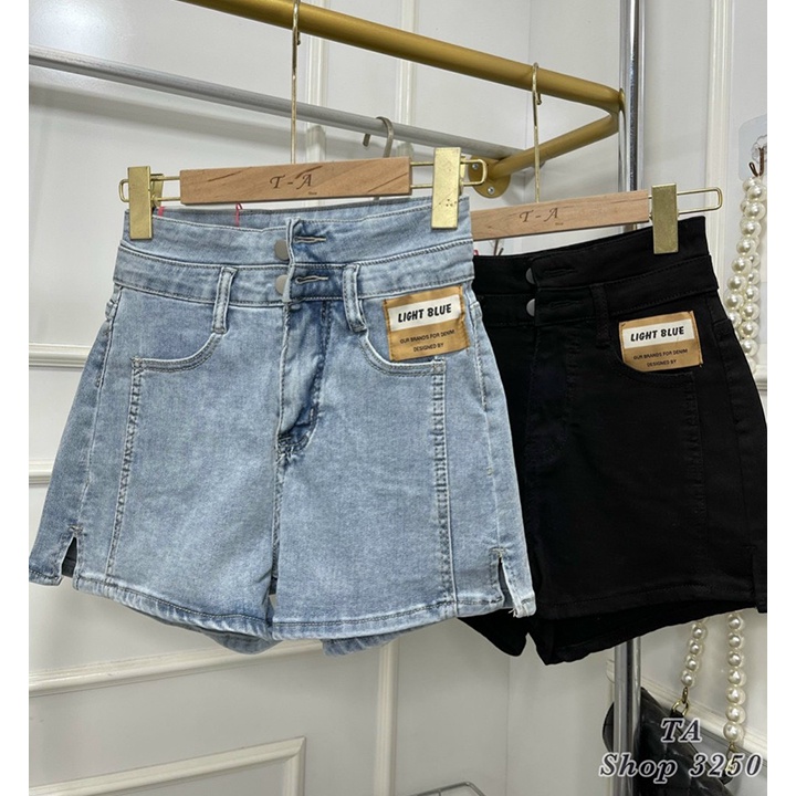 Quần sooc bò jean nữ cạp cao, quần shorts jeans Quảng Châu phong cách Hàn Quốc sành điệu mã Q3250