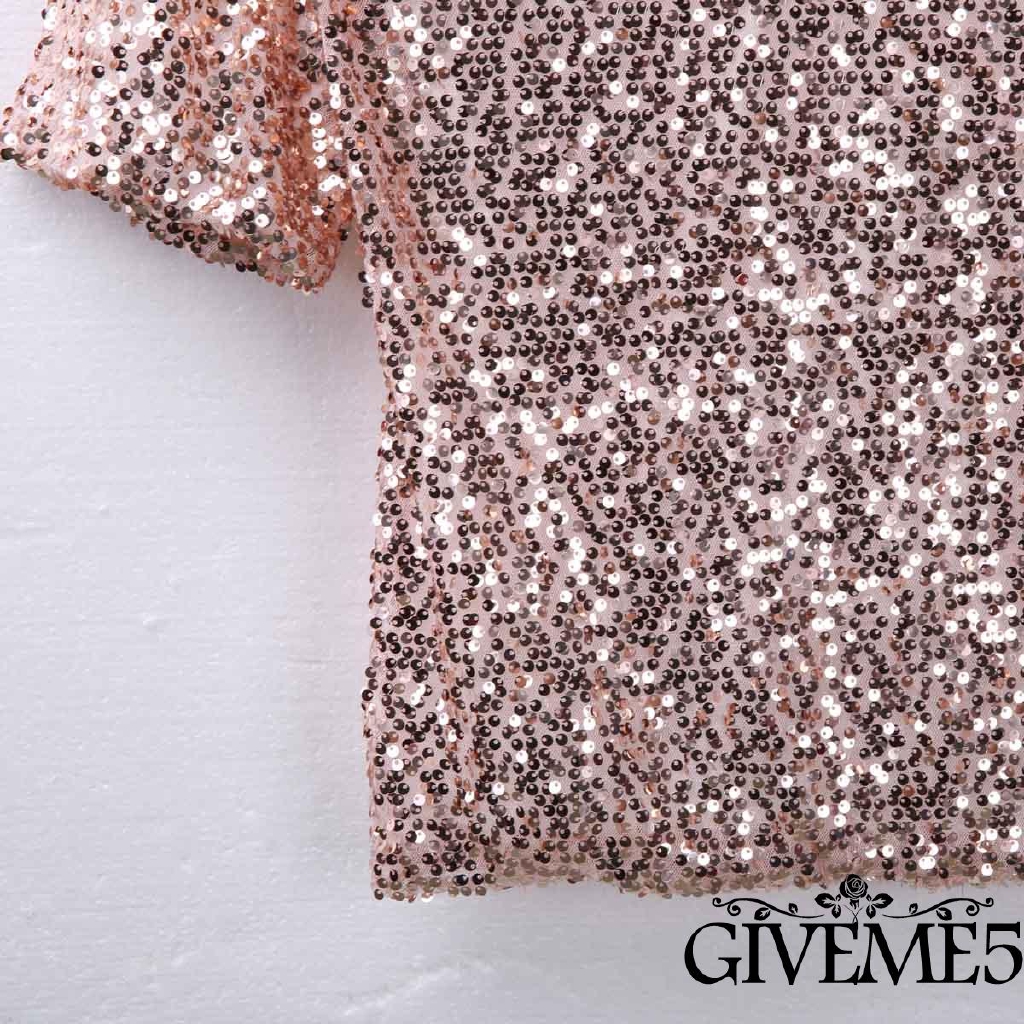 ❆❀✯Women Sequins Bling Shiny Sleeveless Top Casual Loose Off Shoulder Top