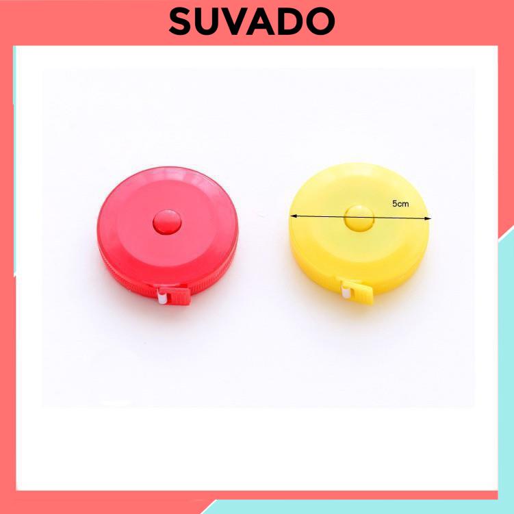 Thước dây đo eo, quần áo, chiều cao, MINI cuộn rút tự động 1,5m TD15 SUVADO