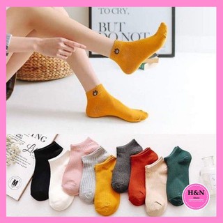 Tất gấu nữ cổ gắn nhiều màu, Tất Nữ Thấm Mồ Hôi - Chất Len Mềm Mại, Kèm Tất Giấy  - H & N Shop