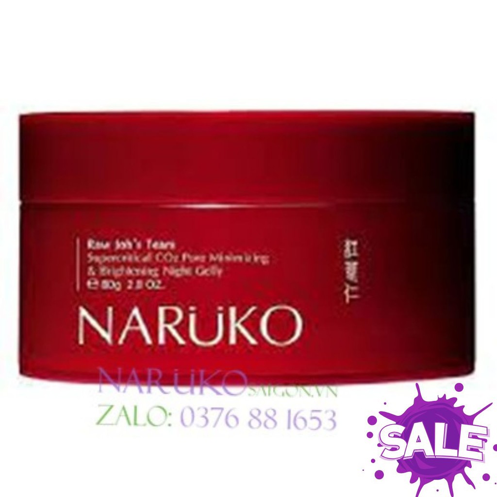 Mặt nạ ngủ naruko nhân đỏ ý dĩ nhập khẩu chính hãng đài loan 80g RJT Supercritical CO2 Pore Minimizing and Brightening