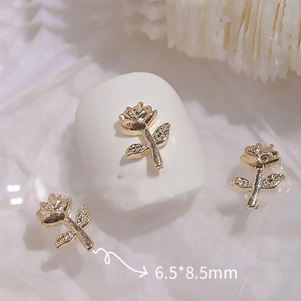 Phụ Kiện Trang Trí Móng Tay Hình Hoa Bằng Kim Loại Phong Cách Retro|Màu Sắc Phụ Kiện Trang Trí Móng Tay Hình Hoa 3D Lấp Lánh