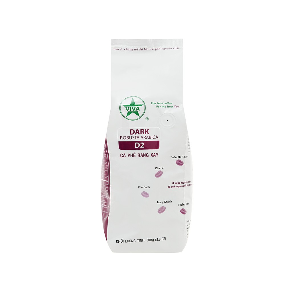 Cà phê rang xay Viva Robusta Arabica D2 500g