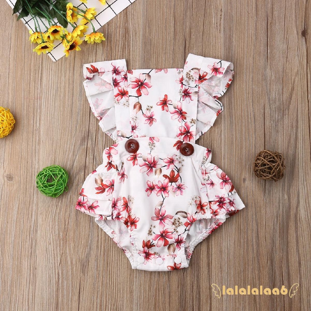 Jumpsuit hoạ tiết hoa cho bé gái