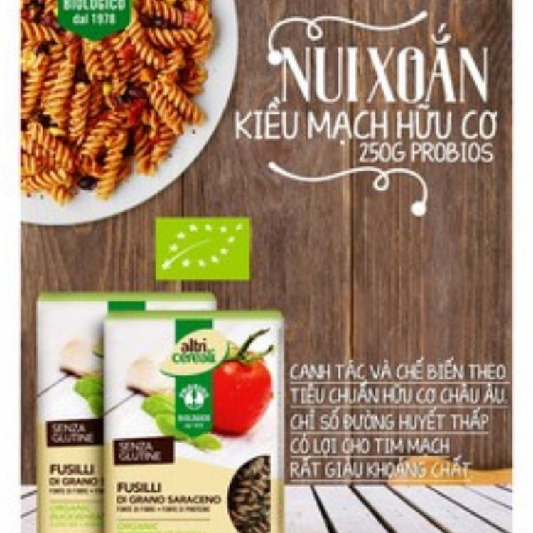 Nui Xoắn Kiều Mạch Hữu Cơ, Nui Hữu Cơ Kiều Mạch - Hộp 250g ProBios