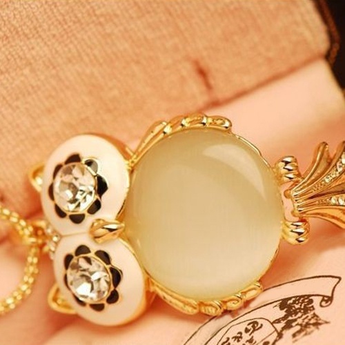 Dây chuyền hợp kim hình cú mèo đính đá sang trọng xinh xắn cá tính dành cho nữ