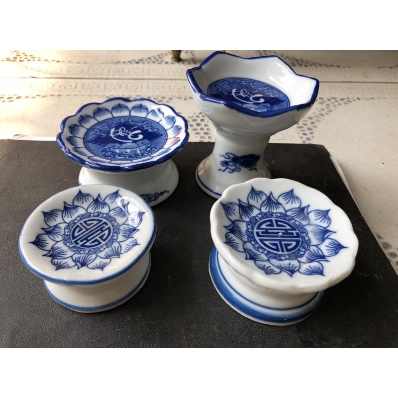 Chân Nến Thờ Men Lam