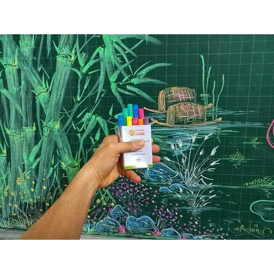 Phấn canxi Ánh Dương không bụi, không độc hại, màu sắc tươi sáng