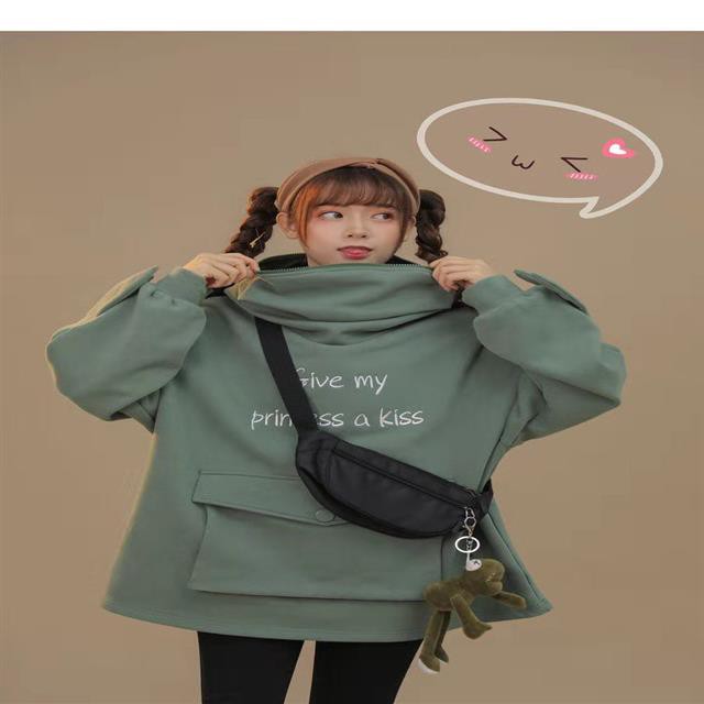 Áo Sweater Phối Nhung Có Khóa Kéo Thời Trang Mùa Thu Cho Các Cặp Đôi