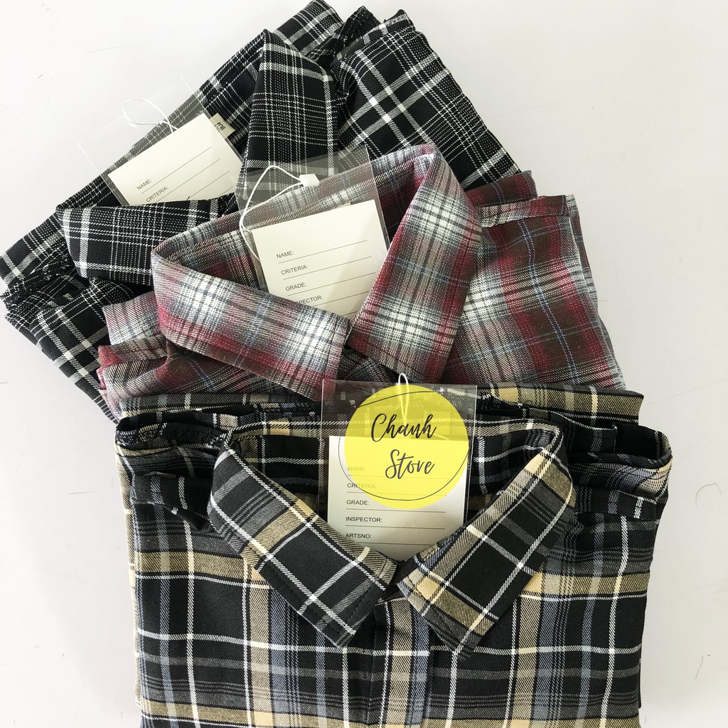Áo Sơ Mi Nam Flannel Kẻ Caro - Áo Sơ Mi Nam Dài Tay Hàn Quốc