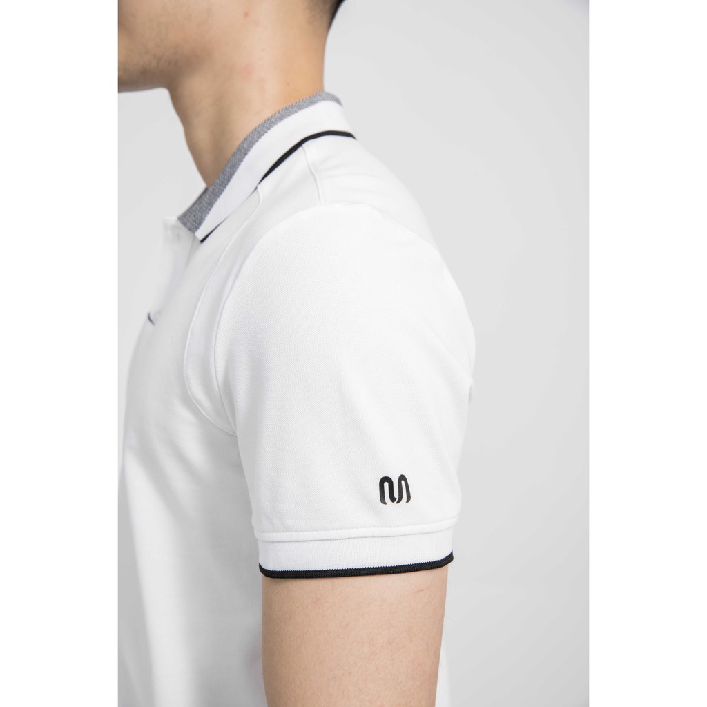 Áo Polo Nam cao cấp màu trắng viền đen trẻ trung nổi bật, chất mềm mại thoáng mát, mẫu mới sản xuất - IPS002S1