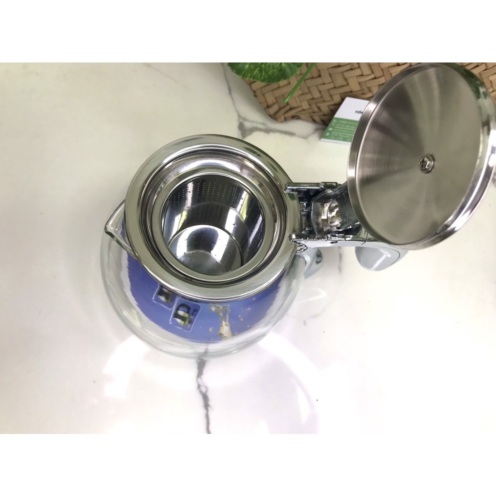 Ấm thủy tinh chịu nhiệt cao có lõi lọc pha trà inox AS-265 siêu tiện lợi an toàn cho sức khỏe