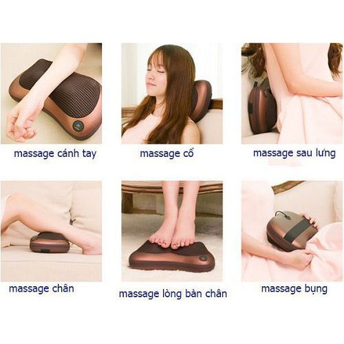 Gối Massage Hồng Ngoại 8 Bi Cao Cấp Gối Matxa cao cấp loại 8 bi Thí Nê