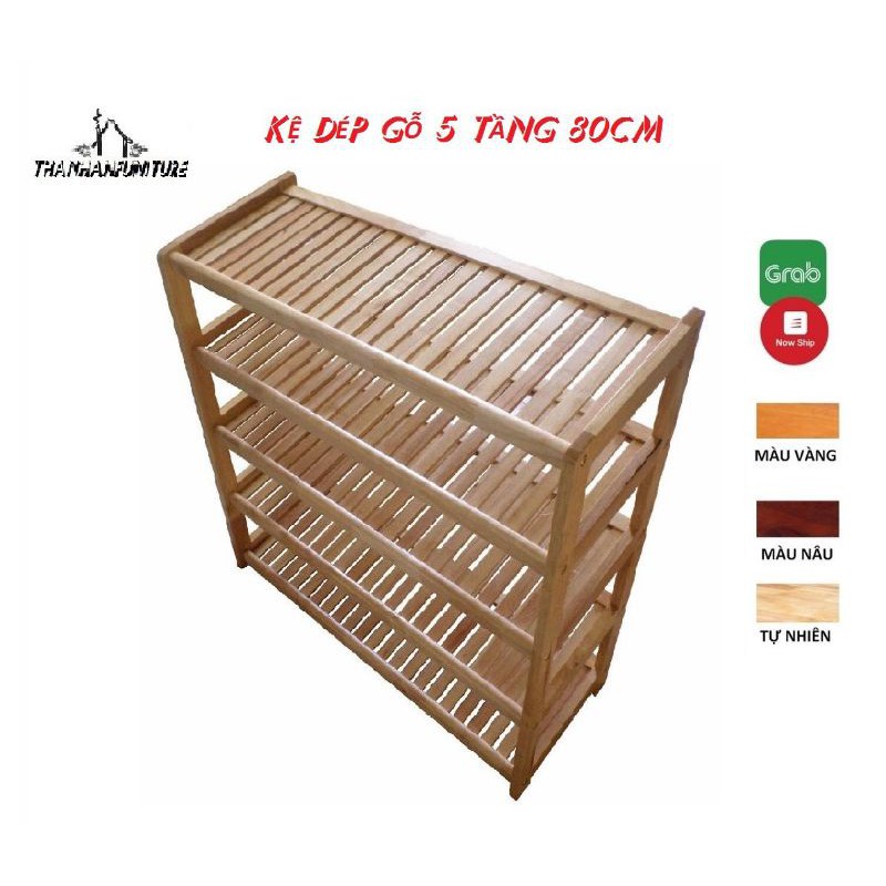 Kệ dép gỗ 5 tầng 80cm