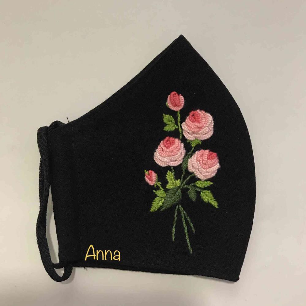 [FREESHIP] Khẩu trang thêu tay vải linen chống bụi AN55 | BigBuy360 - bigbuy360.vn