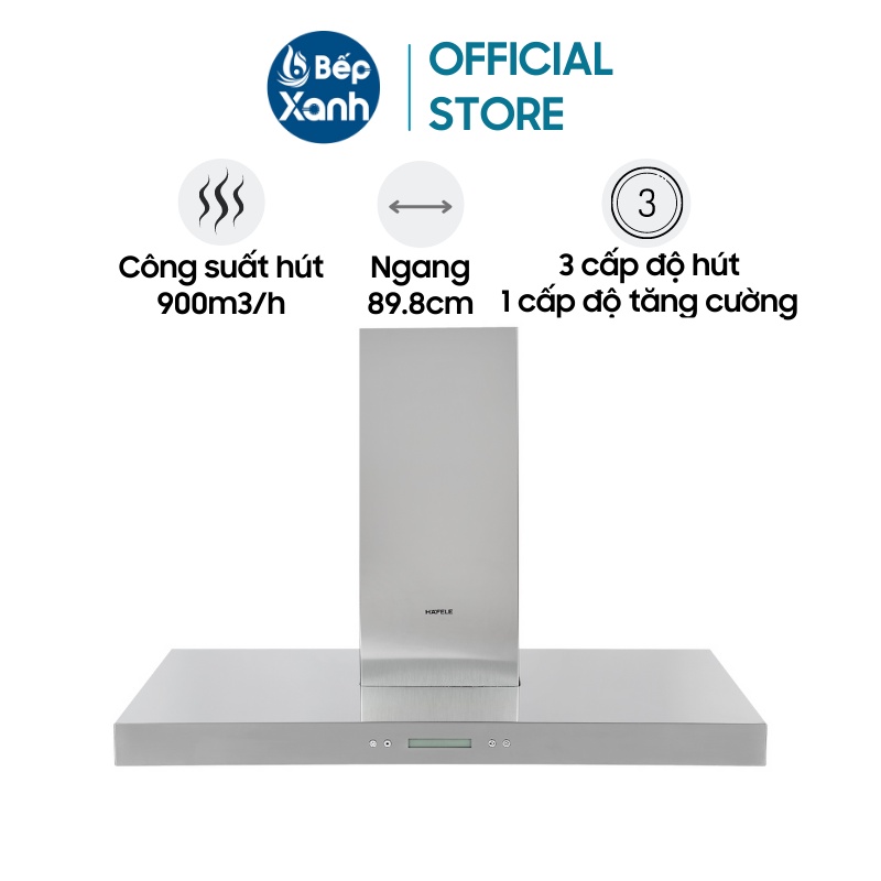 Máy Hút Hùi Áp Tường Hafele HH-WI90B 539.81.175 - Ngang 89.8 cm - Bảo Hành 2 Năm