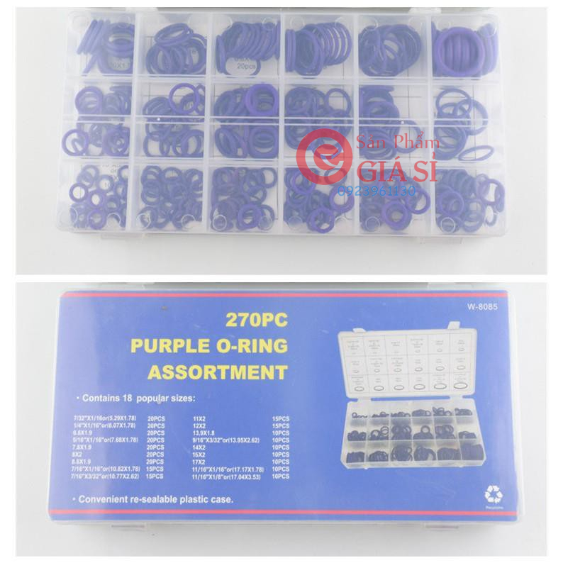 vòng đệm cao su 270pcs màu tím ❤️freeship❤️