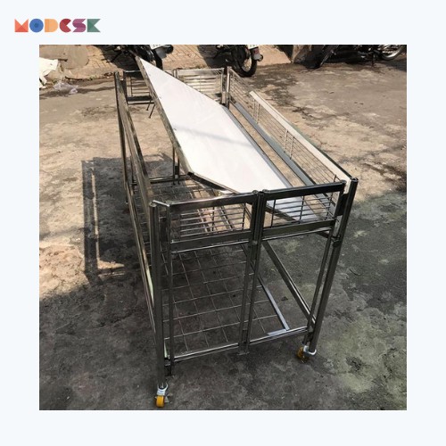 Xe trưng bày Siêu Thị SS FOLDABLE WAGON MODESK  inox 304 không gỉ chịu lực tốt.