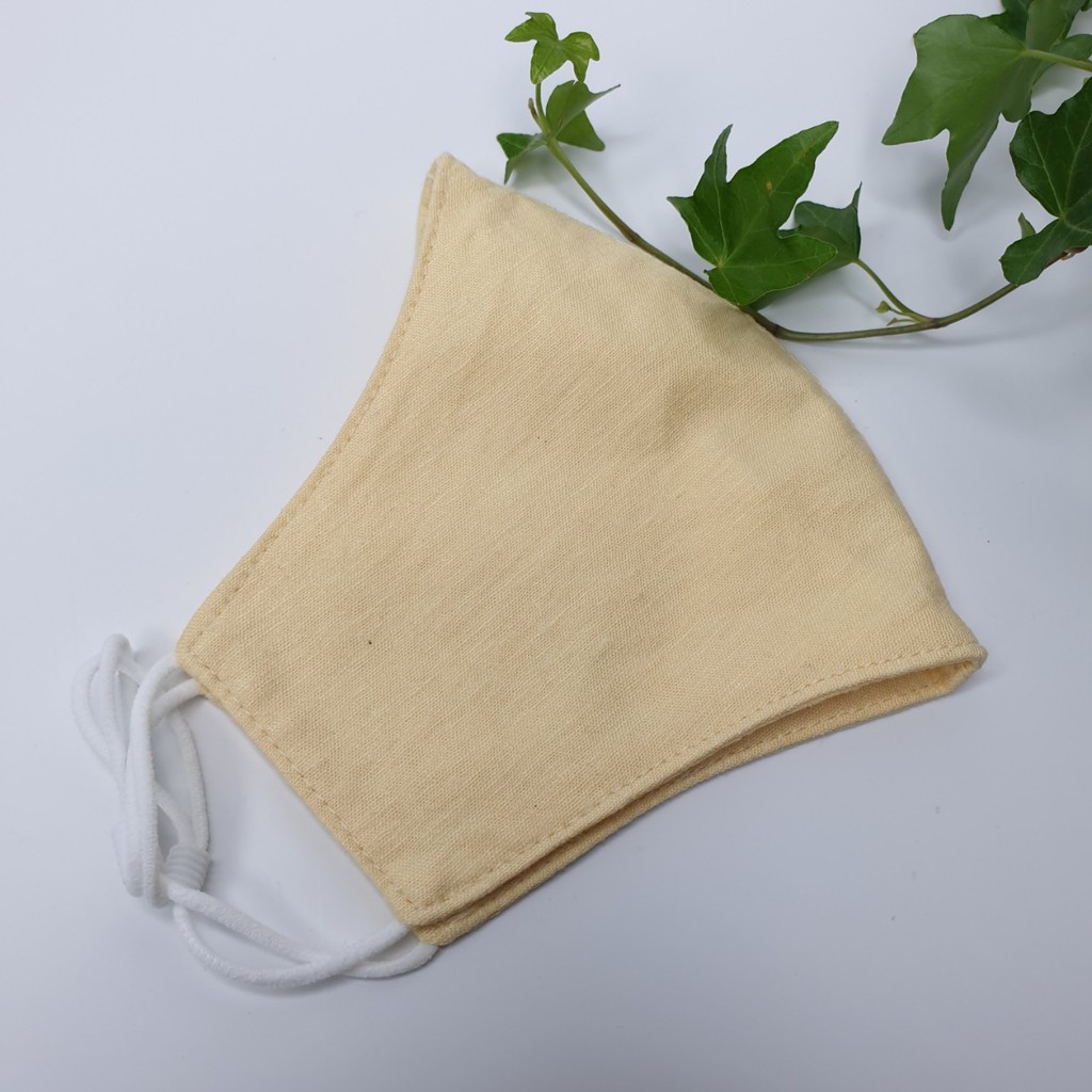 Khẩu trang thêu tay vải linen JL129