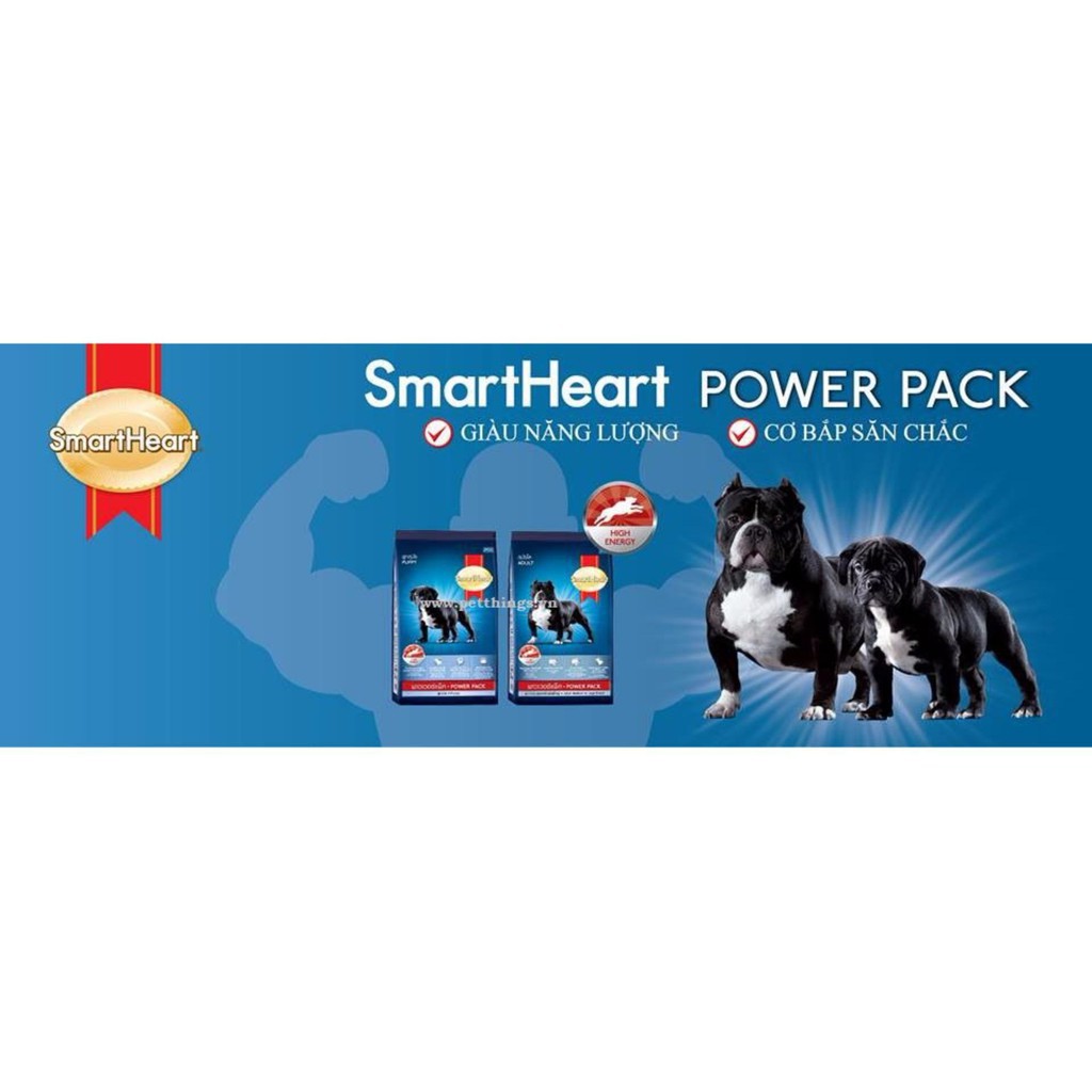 3kg Thức ăn dạng hạt chó phát triển cơ SMARTHEART POWER PACK PUPPY (hàng xuất xứ thailand