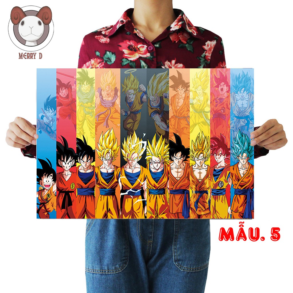 Poster 51x36cm Dragon Ball Vintage - Goku - Vegeta - 7 Viên Ngọc Rồng - Hình Trang Trí Vintage