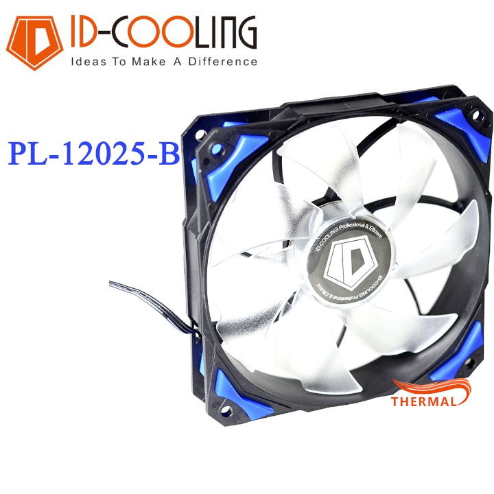 Quạt Fan Case 12cm ID Cooling PL-12025 B - Led đẹp, 2200RPM, sức gió lớn