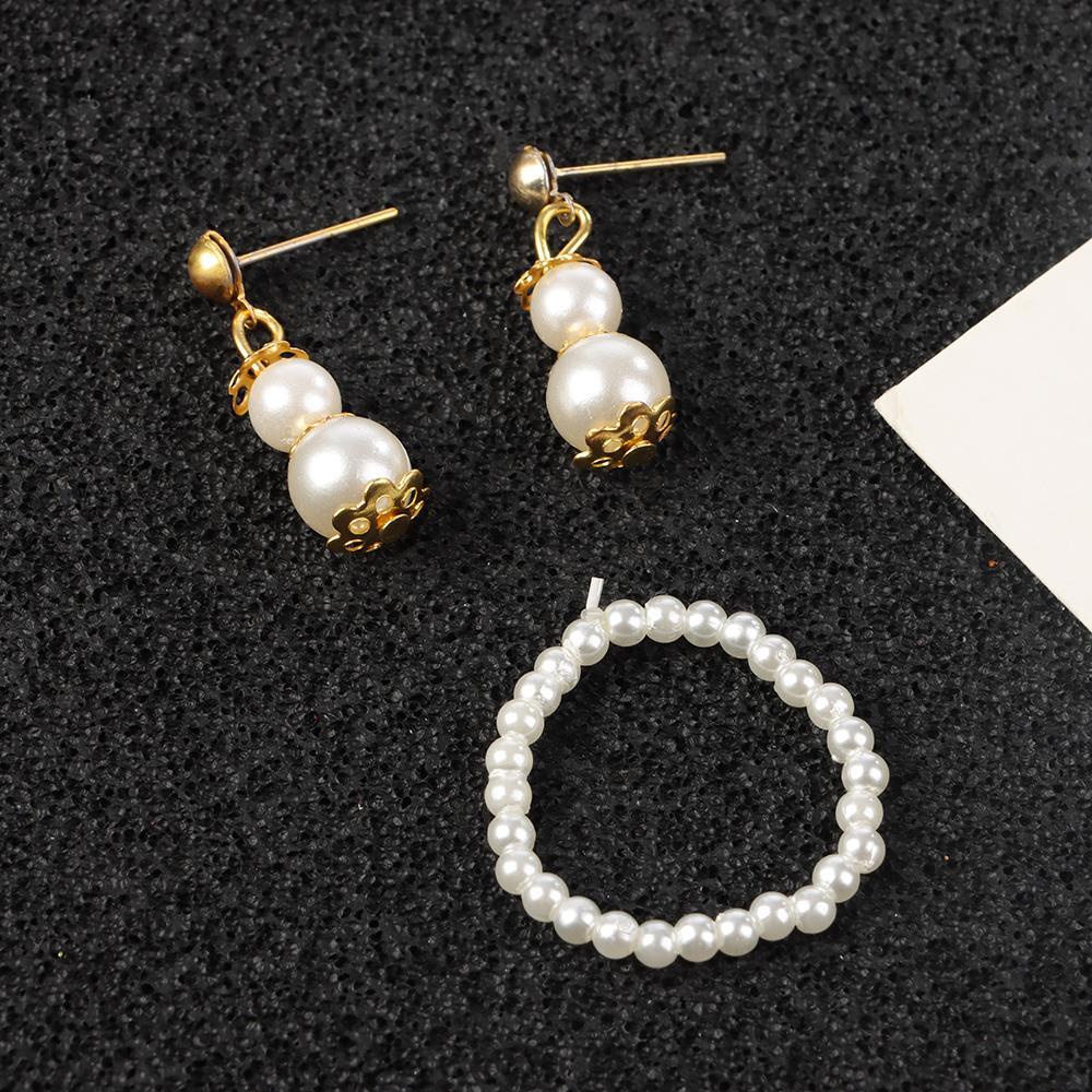 LUOL Bông Tai Thời Trang Bằng Hợp Kim Màu Trắng Cho Búp Bê Tỉ Lệ 1 / 6