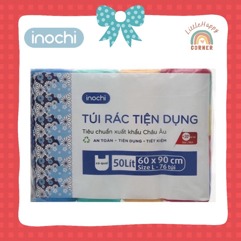 Lô 4 Cuộn Túi Rác Tự Hủy Có Quai Tiện Dụng Soji INOCHI - Nhiều Màu - Nhiều Size