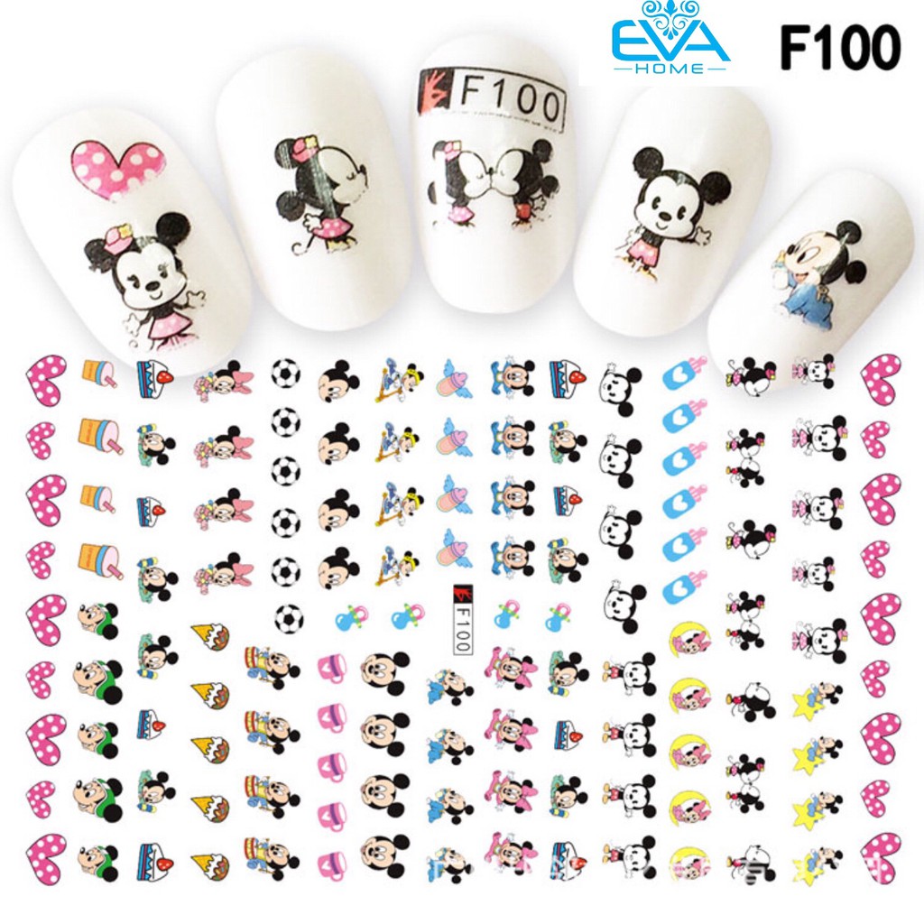 Miếng Dán Móng Tay 3D Nail Sticker Hoạt Hình Chuột Mickey F100