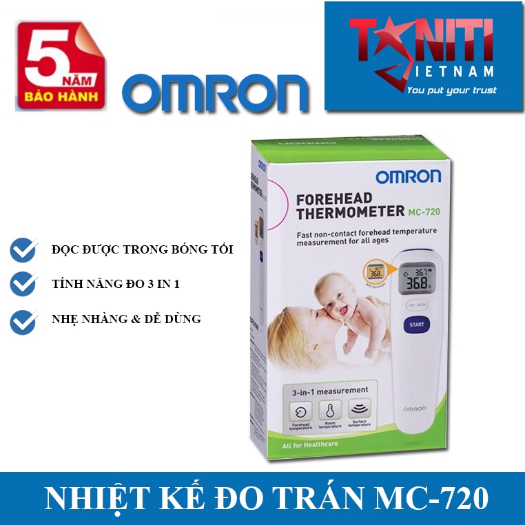 Nhiệt kế đo trán OMRON MC-720 nhanh 1s, chính xác, dễ sử dụng