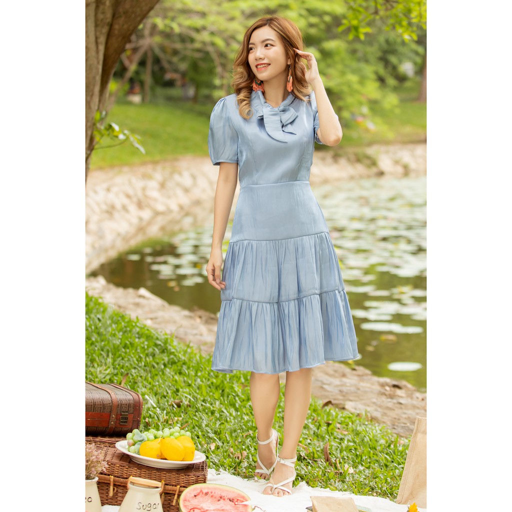 Jenny Le- Đầm Lily Dress cổ nơ giữa JL163