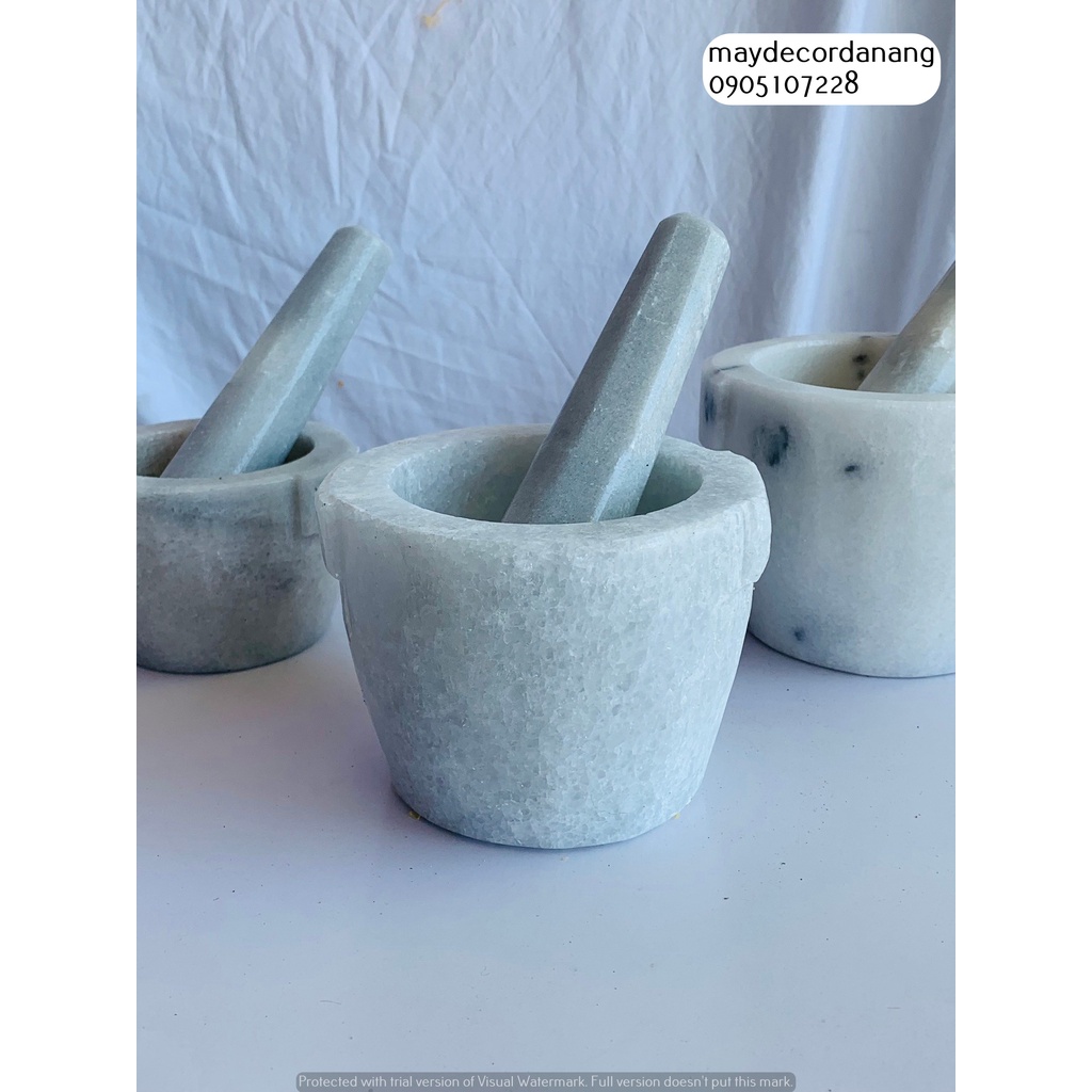 Cối Đá Tự Nhiên Nguyên Khối Dùng Giã Hành Tỏi, Giã Cua, Quết Chả Tiện Lợi Cho Người Dùng, KT 10cm, 12cm, 14cm, 16cm