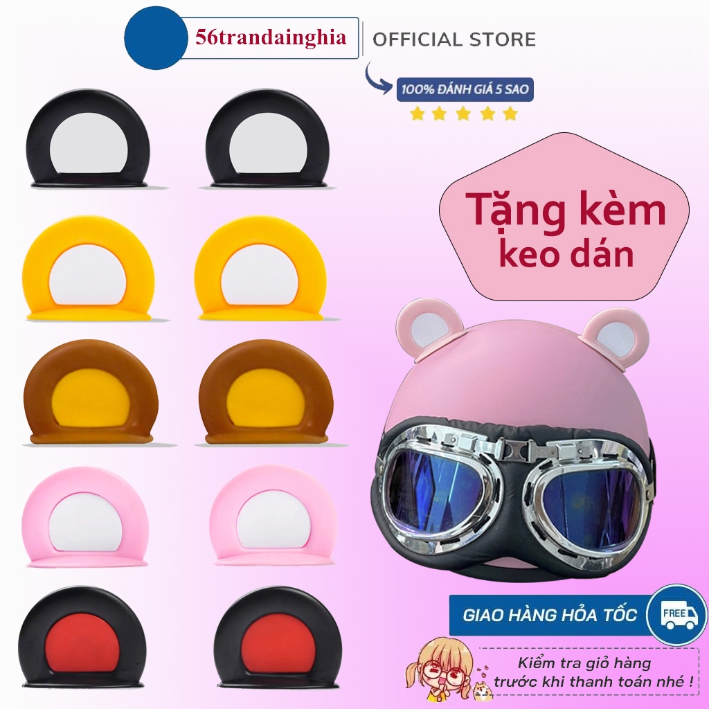 Tai gấu ( 1 cặp ) gắn mũ bảo hiểm cực xinh độc lạ cute đi xe máy Shop phượt Chân Đất