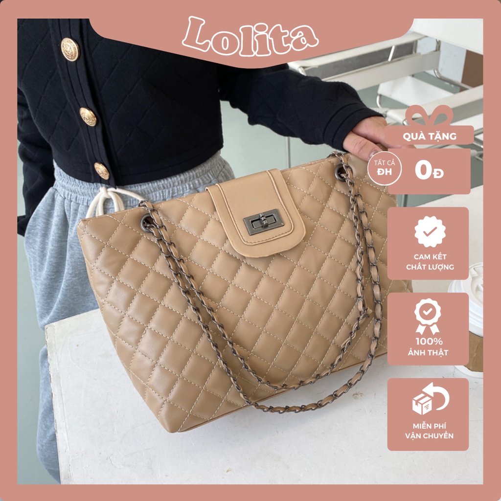 Túi xách tote da nữ bản to công sở basic LOLITA