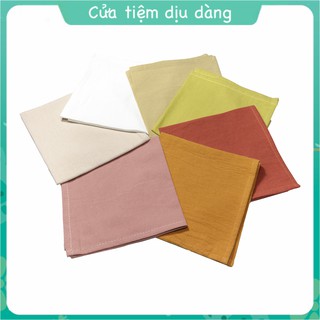 Khăn tay (Khăn mùi xoa) vải Cara trơn dùng để thêu thủ công 30x30cm (khăn tập thêu)