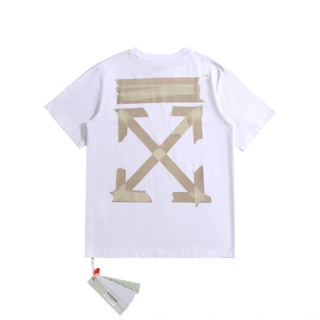 Áo Thun Off white Tay Ngắn Họa Tiết Mũi Tên Kẻ Sọc Trắng Đen Cá Tính#2001
