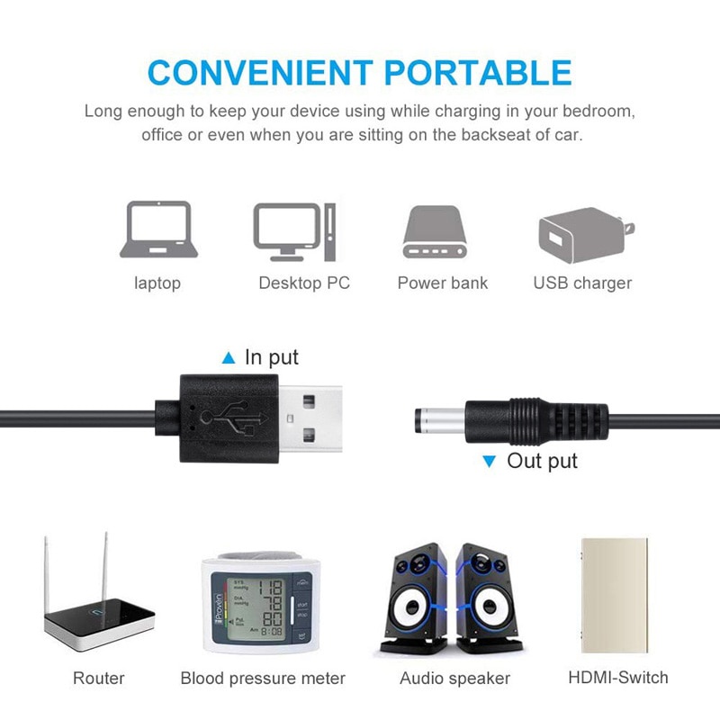 Dây cáp Fonken chuyển đổi nguồn USB-DC chất lượng cao