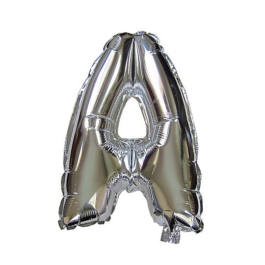 Bóng phao bảng chữ cái 40cm màu bạc mừng sinh nhật hpbd