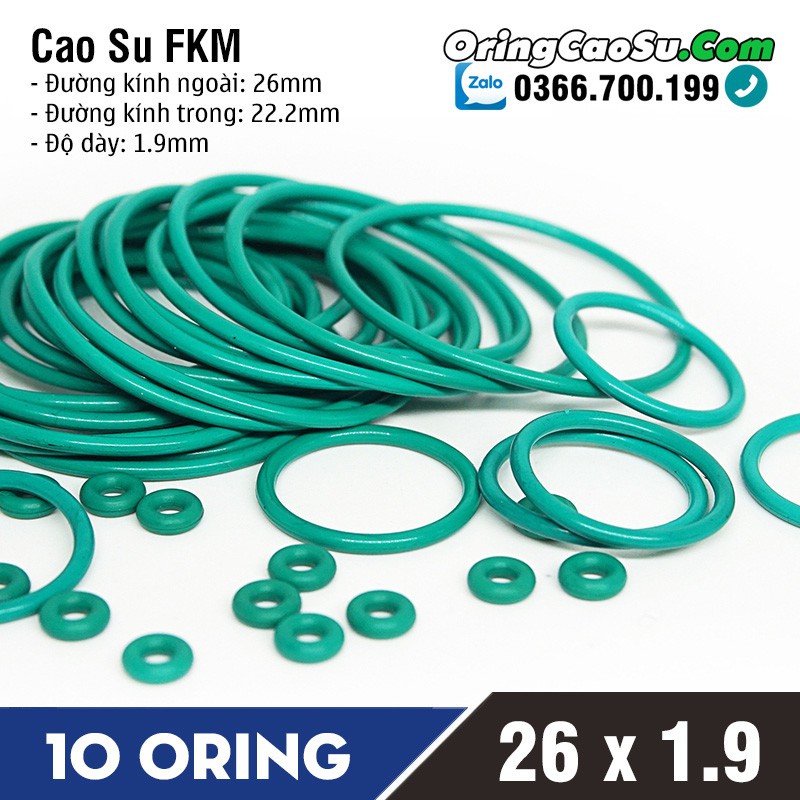 Gioăng Cao Su 26x1.9 mm Oring tròn Sim cao su bộ 10 cái