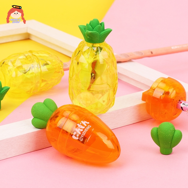 Gọt bút chì hình cà rốt/quả dứa mini dễ thương