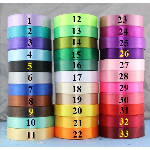 Cuộn ruy băng satin 2cm dài 22m