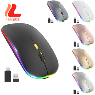 Chuột Không Dây Usb & Type-C Có Đèn Led Cho Laptop