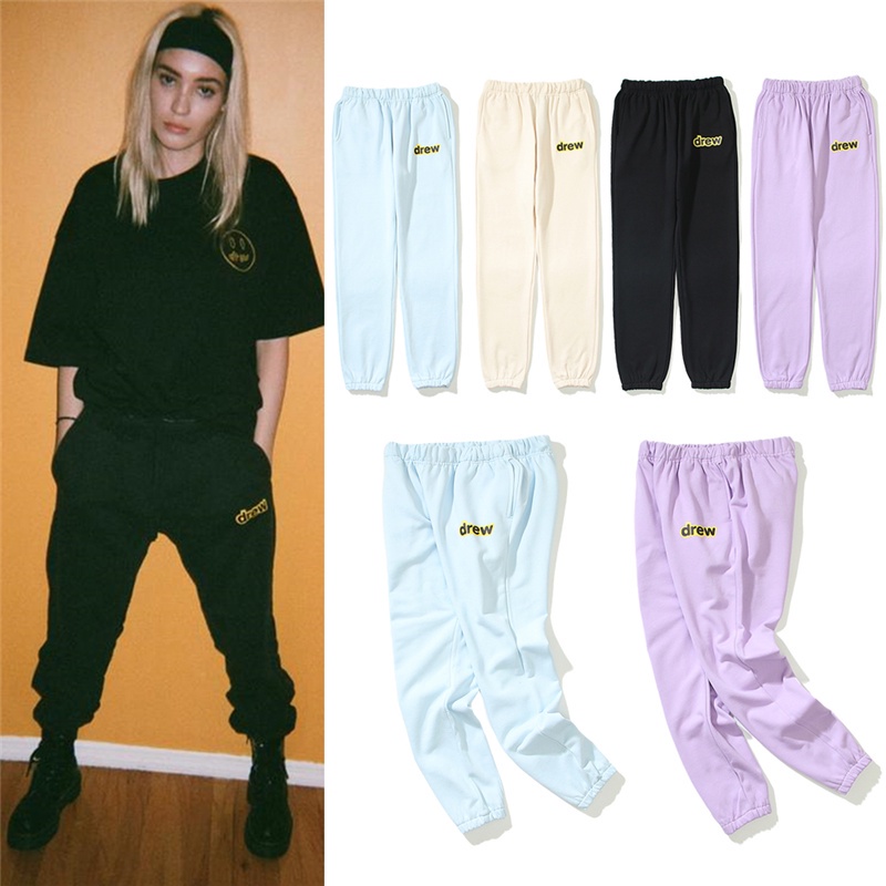 Quần jogger thể thao dáng rộng ống ôm màu trơn nhiều màu bằng cotton cho nam nữ