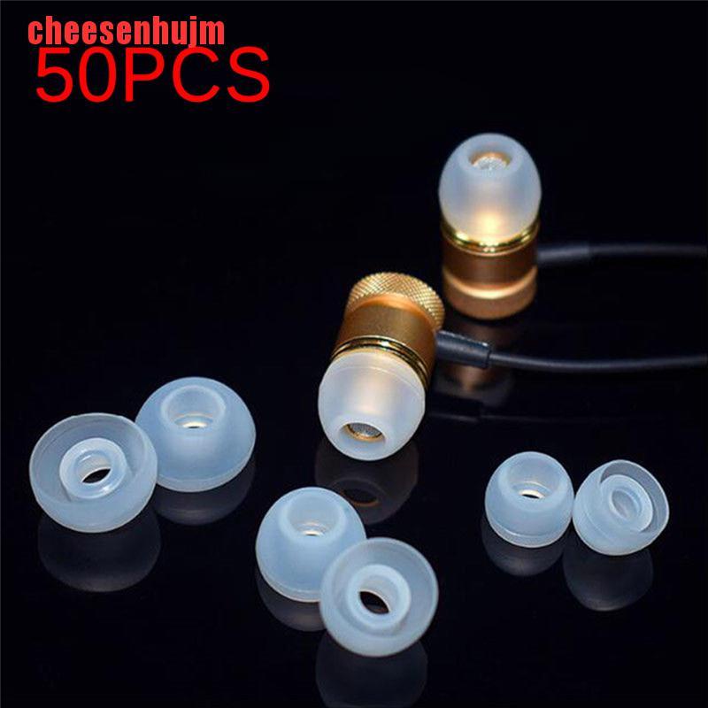 [cheesenhujm]50PCS Earbud Headphone Soft Silicone In Ear Buds Tip Cover Replacement