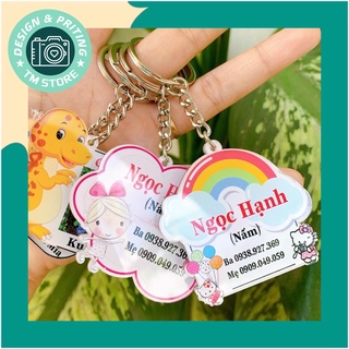 (Free thiết kế) MÓC KHOÁ TREO BALO CHO BÉ IN THEO YÊU CẦU