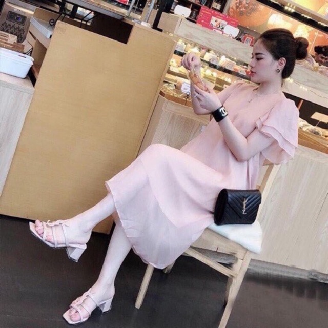 (Ảnh thật) Váy bầu voan organza Zara Vnxk - Pass