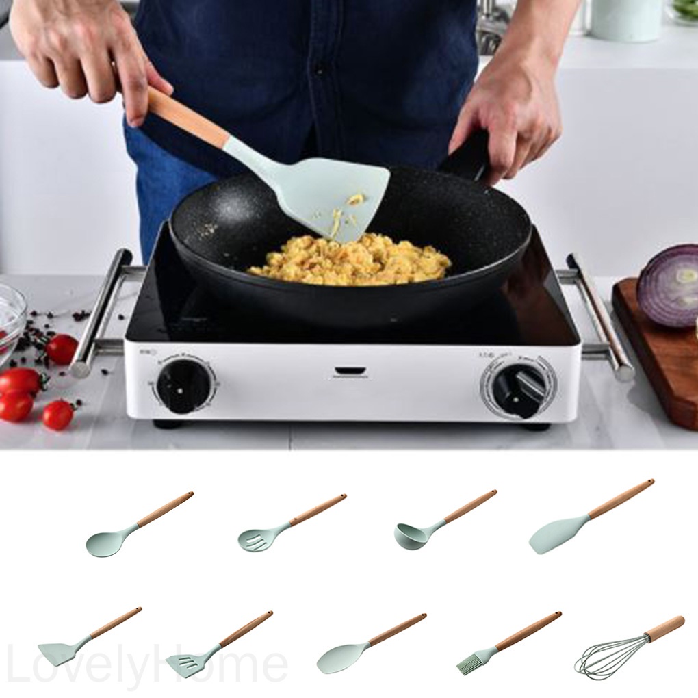 Muỗng Múc Canh Tay Cầm Gỗ Chống Dính Tiện Dụng