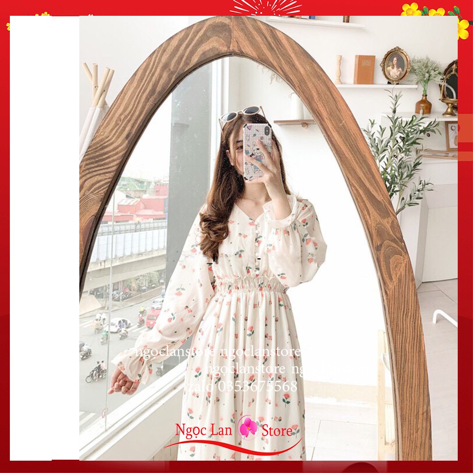 Váy Đầm Voan Tơ Cúc Ngọc Dáng Dài